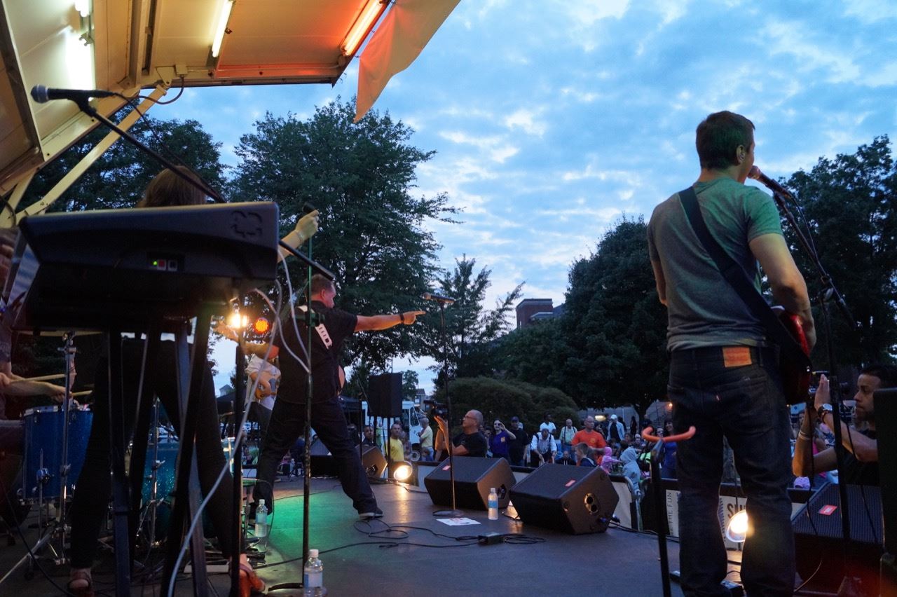 Band plays at the Brian Kirk and the Jirks - Hot Summer Nights event.